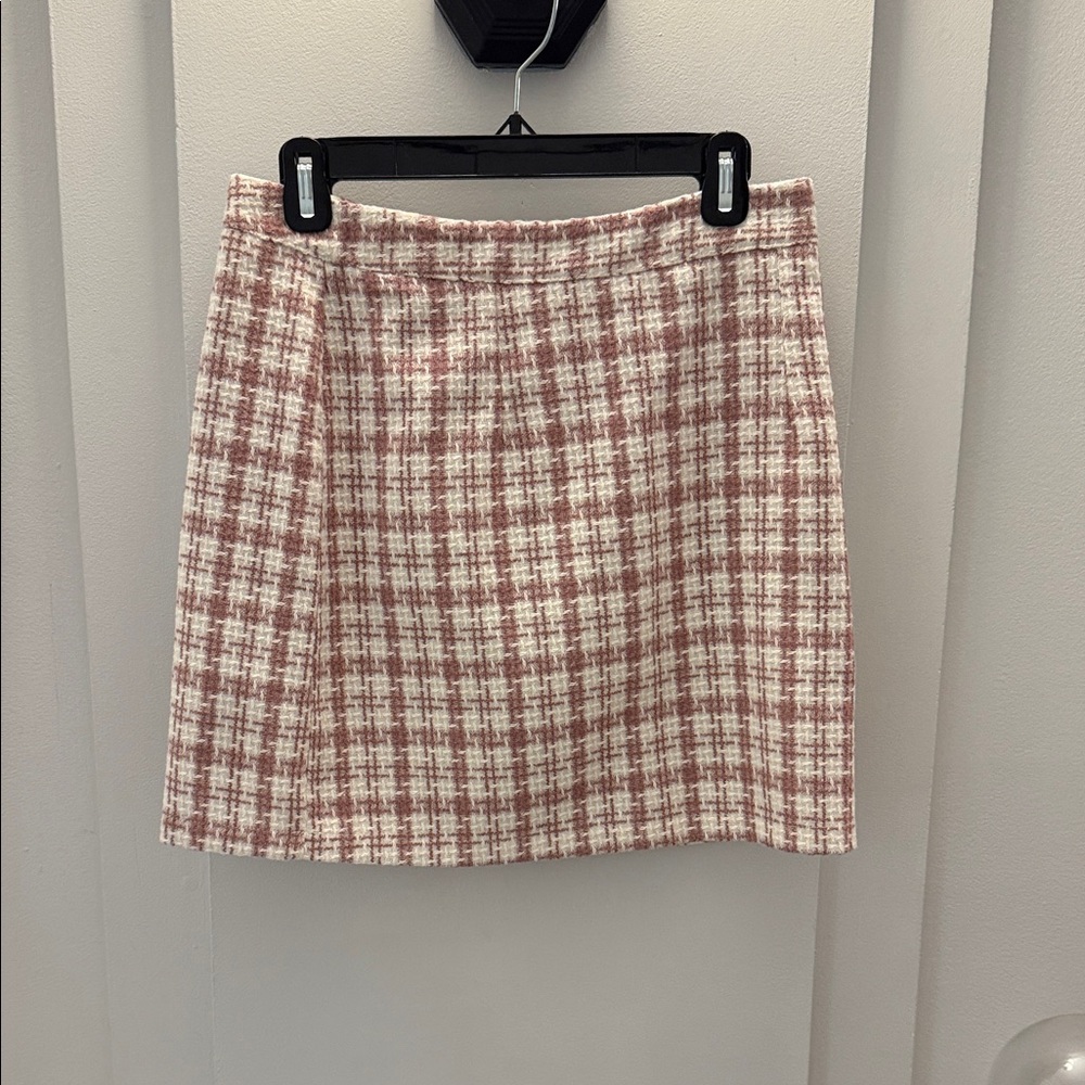Plaid Tweed Pink and White Women's Skirt
